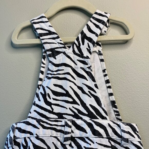 SEED HERITAGE Zebra Print Shortalls Girls 4 4T Denim Spring Shorts Overalls Kids - Picture 4 of 9